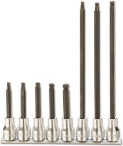 Beta 8-delige set dopsleutels met kogelkop aansluiting voor inbusschroeven (art. 920BP) met support 920BP SB8