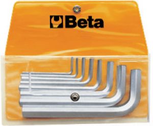 Beta 8-delige set haakse inbussleutels verchroomd (art. 96) in etui 96 B8