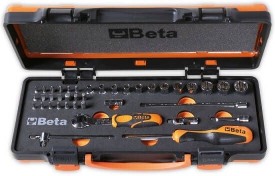 Beta 900U C12M Doppendoos met 12 gearlock dopsleutels | 20 bits en 7 toebehoren | in zachte foam inleg | in metalen kist 009001792