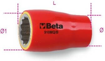 Beta 910MQ-B 8 Twaalfkant dopsleutels 009100618