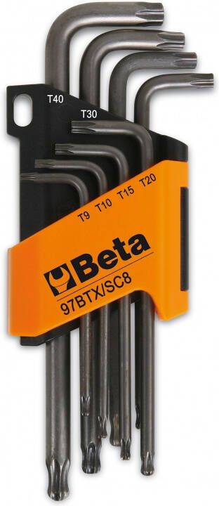 Beta 97BTX SC8 Stiftsleutelset | Torx | Kogekop | 8-Delig | Houder