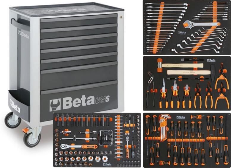 Beta BW 2400S G7 E-S Gereedschapswagen met 7 laden gevuld met gereedschap | 240 Delig 024006322