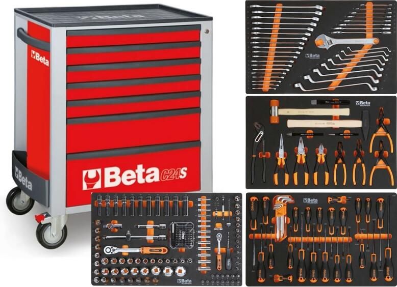 Beta BW 2400S R7 E-S Gereedschapswagen met 7 laden gevuld met gereedschap | 240 Delig 024006323