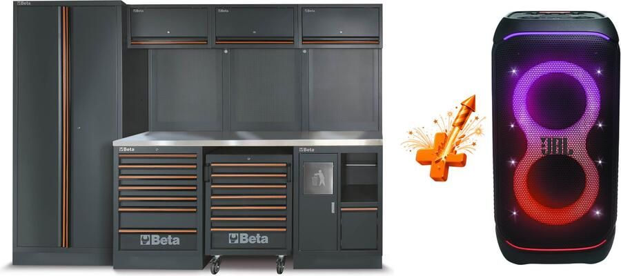 Beta C45PRO 2.0 X 268UT Werkplaatsinrichting X met 268 Gereedschappen + JBL PartyBox Stage 320 ZNLDEC031
