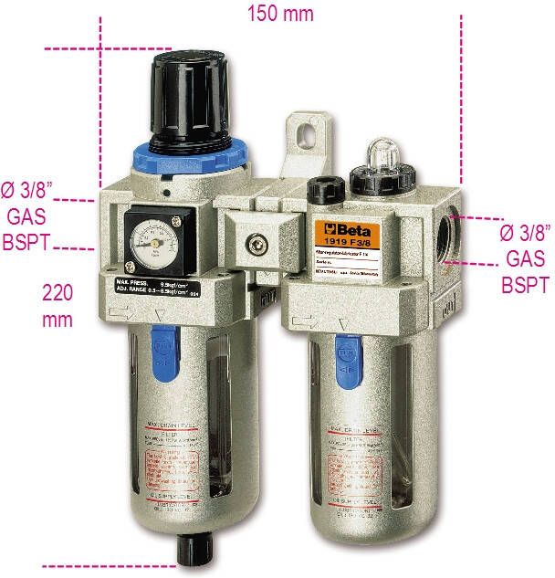 Beta Filter-reduceerventiel-olienevelaar 1919F3 8 019190350