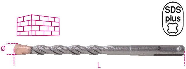 Beta Hamerboren met SDS-plus aansluiting gefreesde schacht met hardmetalen snijplaten 419 8X260 004190036