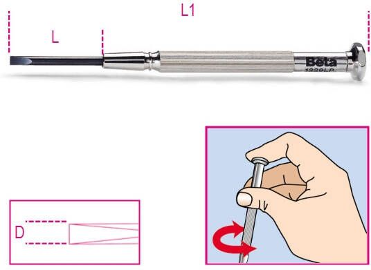 Beta Horlogemakerschroe-vendraaiers voor sleufschroeven 1229LP 2 0 012290220