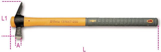 Beta Klauw hamers met vierkant slagvlak magneten en spijkerhouder kunststof steel 1376XT 250 013760525