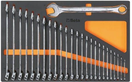 Beta M02 Zachte foam inlegbak met ringsteeksleutels 024500002
