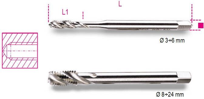 Beta Machinetappen voor blinde gaten HSS-CO 5% 429FC 4 004290104