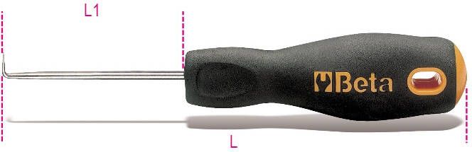 Beta Monteurs precisiehaak uiteinde 90° gebogen met handgreep 1687A 016870120