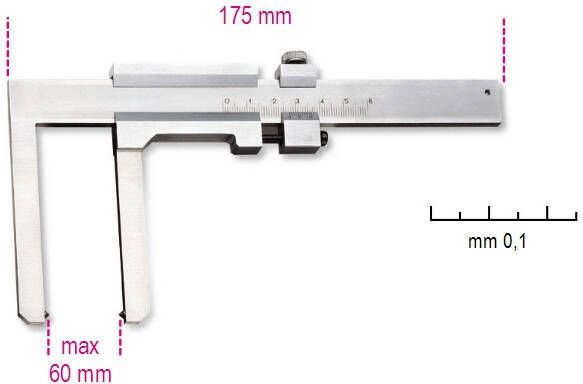 Beta Schuifmaat voor remschijven uitlezing tot 0.1 mm 1650FD