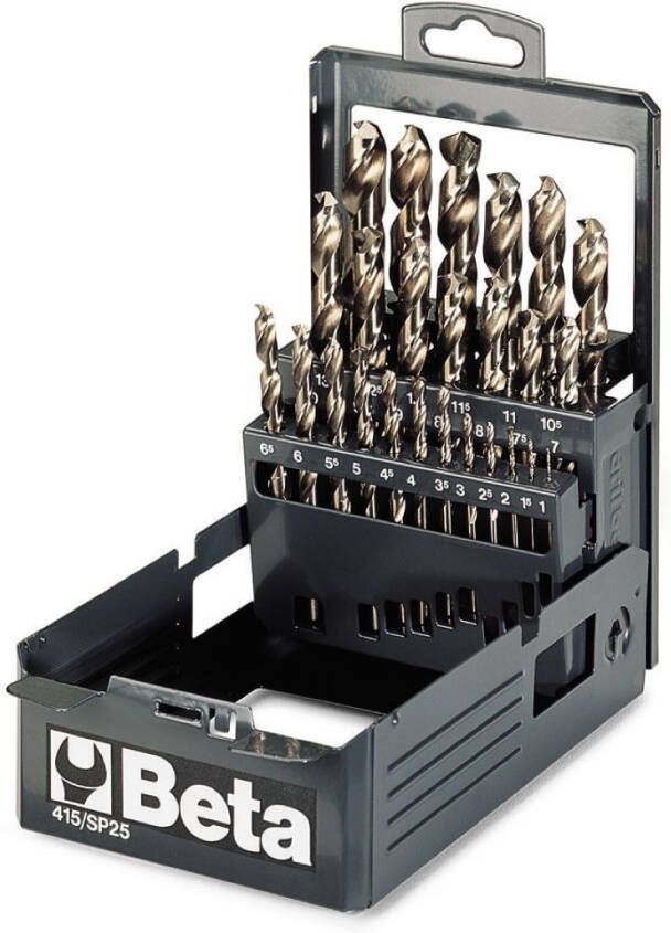 Beta Set spiraalboren korte uitvoering HSS-CO 8% volledig geslepen (art. 415) in kistje 415 SP19 004150419