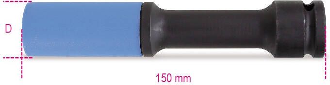 Beta Slagdoppen voor wielmoeren met gekleurde polymeer beschermhulzen lange uitvoering 720LCL 17