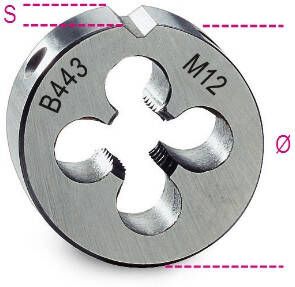 Beta Snijplaten fijne spoed metrische draad HSS 443 12X1 004430116