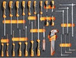 Beta Soepele voorgevormde inzetbakken met assortiment gereedschap MB44