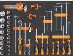 Beta Soepele voorgevormde inzetbakken met assortiment gereedschap MB47