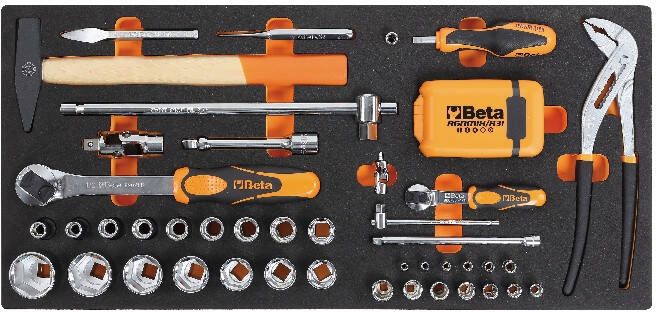 Beta Soepele voorgevormde inzetbakken met assortiment gereedschap MC20 027500020