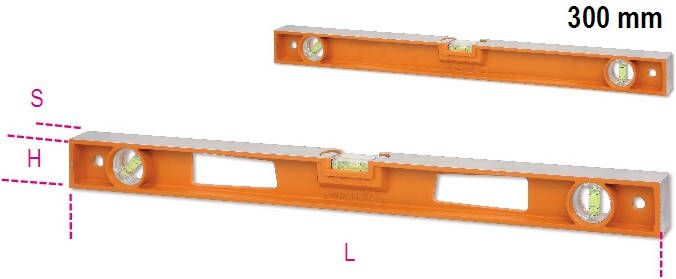 Beta Spirit levels made of die-cast aluminium with handles 4 ground bases and 3 unbreakable vials accuracy: 1 mm m 1696D 600 016960356