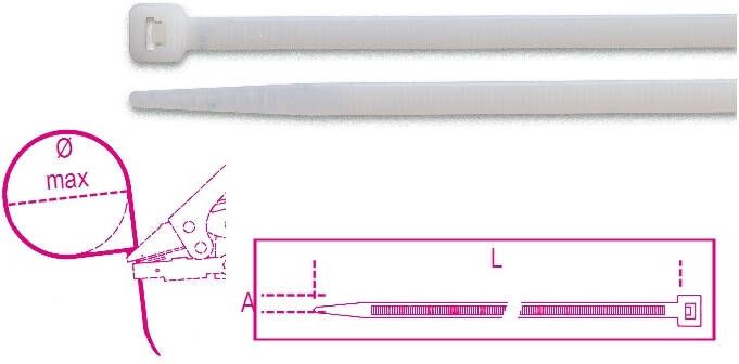 Beta Bmb2025-Nylon Bindstrips Naturel Kleur BMB2025