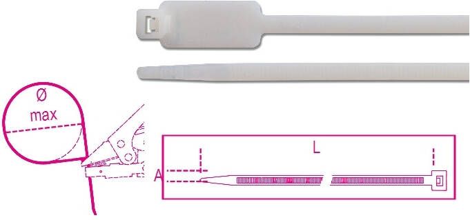 Beta Bmbt12248-Nylon Bindstrips Vertic. Label BMBT12248