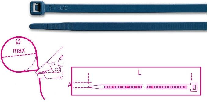 Beta Bmbx3848-Nylon Bindstrips Blauw Detect. BMBX3848