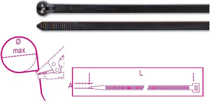 Beta Bmnl3048-Nylon Bindstrips Stalen Vertan. BMNL3048