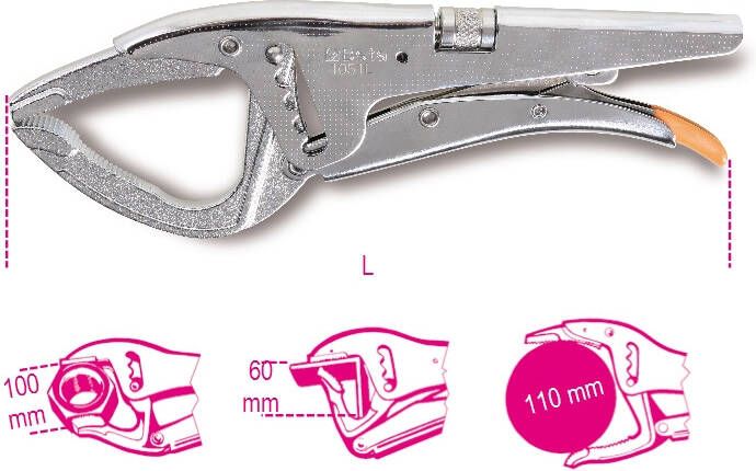 Beta Griptang met grote bekbreedte en dubbel verstelbaar 1051L 010510100