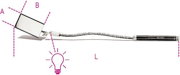 Beta Inspectiespiegel flexibel met licht kunststof handgreep verchroomd 1715FL B 017150115