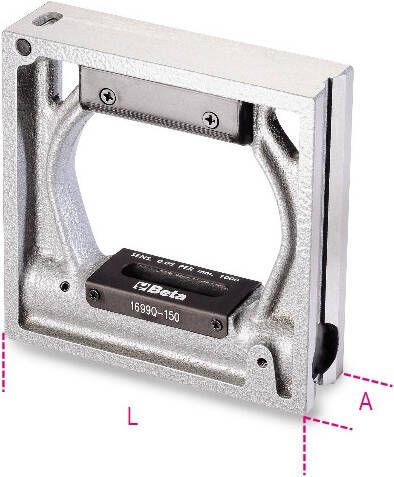 Beta Raamwaterpassen vervaardigd uit gietijzer met twee geslepen prismatische zolen en 2 geslepen platte zolen 2 onbreekbare libellen nauwkeurigheid tot 0.05 mm m 1699Q 200