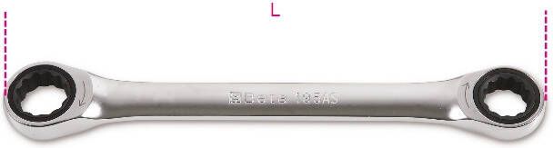 Beta Ringratelsleutels plat met twaalfkantring 195AS 9 16X5 8 001950614