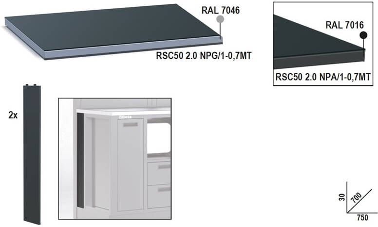 Beta Rsc50 Npg 1 Werkblad Inox | 0 7 mt 050001118