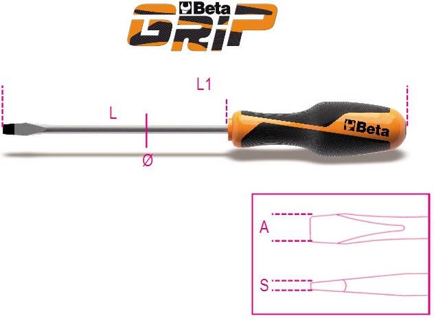 Beta Schroevendraaiers voor sleufschroeven 1260 6 5X100 012600048