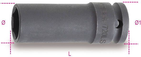 Beta Slagdoppen 1 2" aansluiting lang en dunne uitvoering gefosfatiseerd 720LS 14 007200364