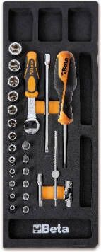 Beta Soepele voorgevormde inzetbakken met assortiment gereedschap M91 024500091