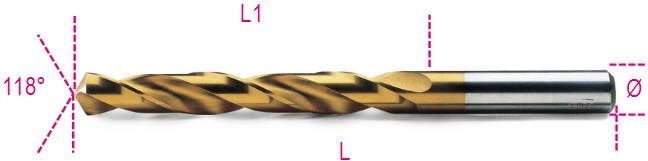 Beta Spiraalboren korte uitvoering HSS-TiN volledig geslepen 414 5 50 004140094