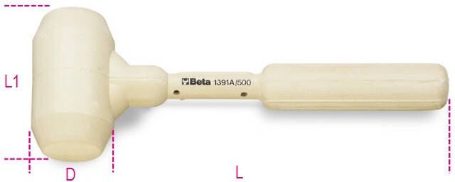 Beta Terugslagvrije hamers voor tegelzetters volledig met rubber overtrokken 1391A 1000 013910210
