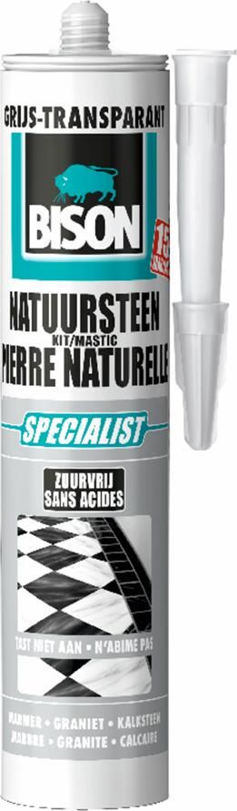 Bison Natuursteenkit Grijs Transparant Crt 310Ml*12 Nlfr 1491133 OP=OP 1491133