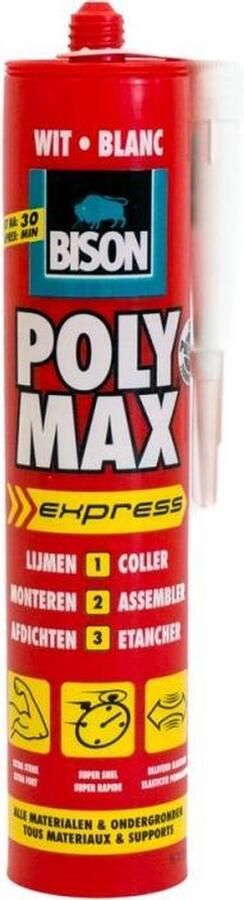 Bison Poly Max Express Wit Koker | 425 g 6306499