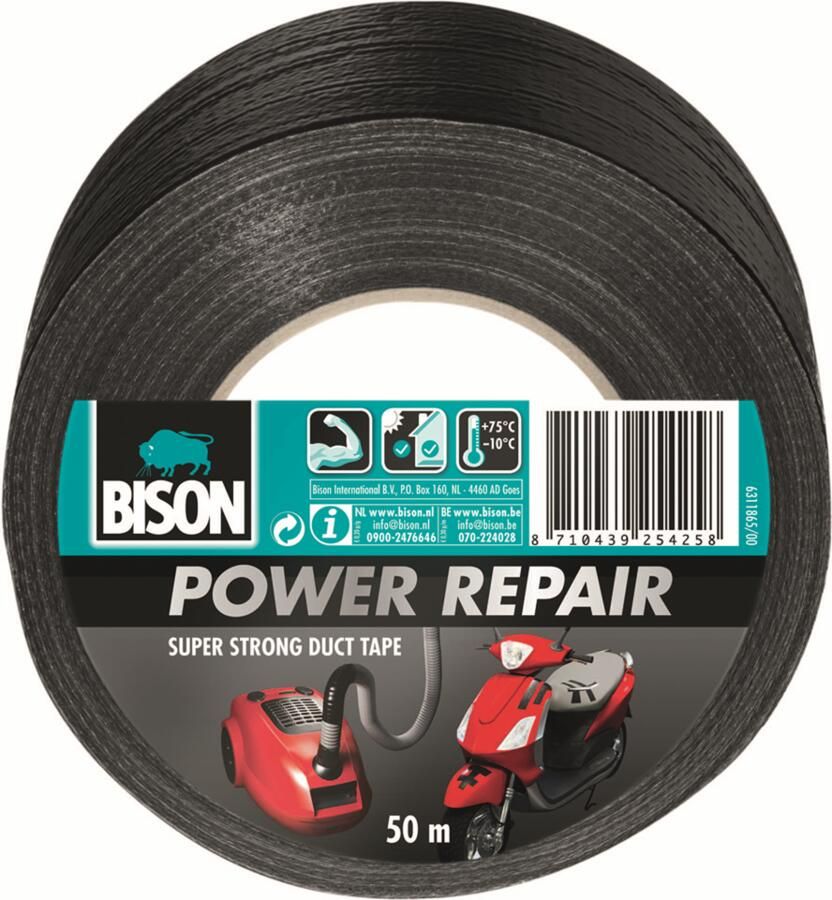 Bison Power Repair Zwart | Rol | 50 m 6311865