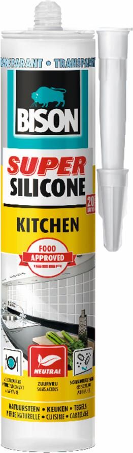 Bison Super Silicone Kitchen Transparant Crt 300Ml*12 Nlfr 6308537 OP=OP