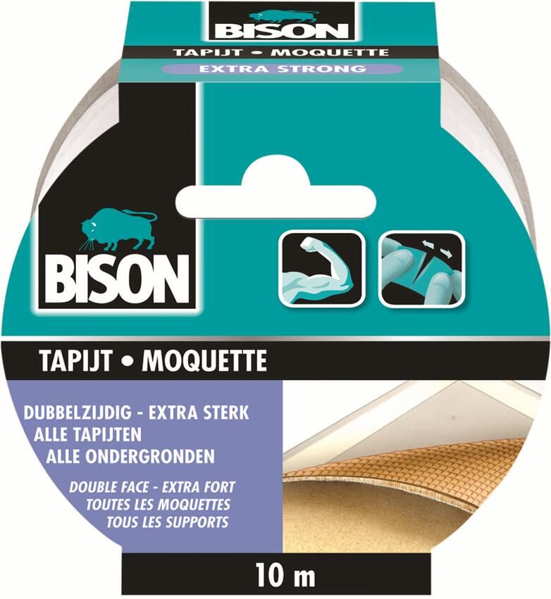 Bison Tapijttape Extra Strong | Rol | 10 m x 50 mm 6311849
