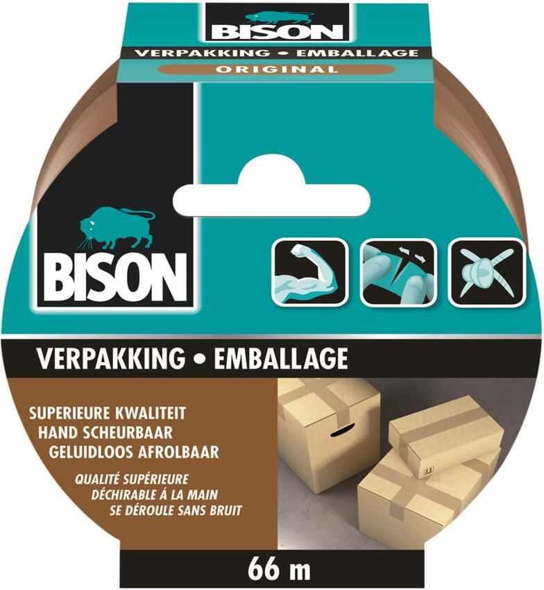 Bison Verpakkingstape Original | Rol | 66 m x 50 mm 6311844
