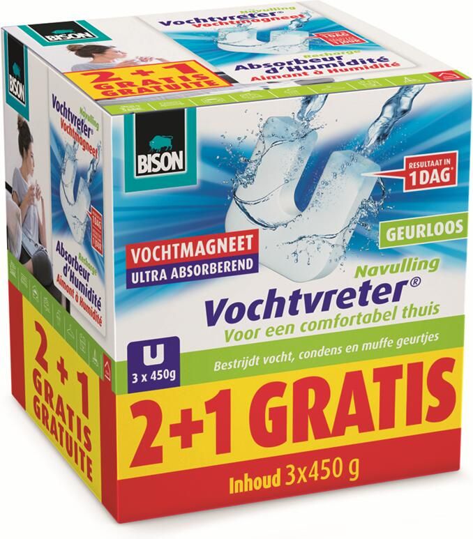 Bison Vochtvreter Vochtmagneet Neutraal | 3x450 g 6314038