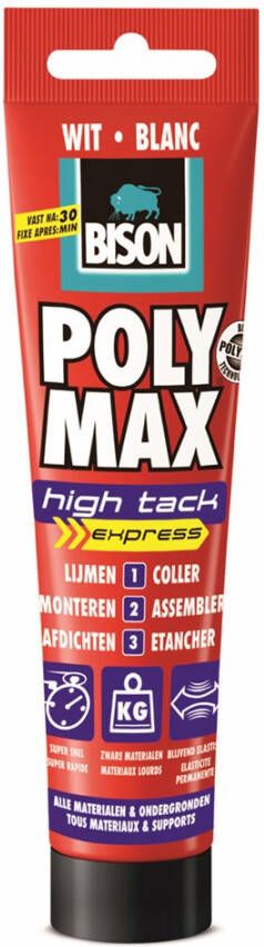 Bison Poly Max High Tack Express Wit Tub 165G*6 Nlfr 6312640