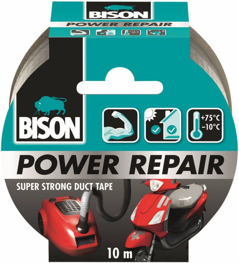 Bison Power Repair Tape Grijs Rol 10M 6311855