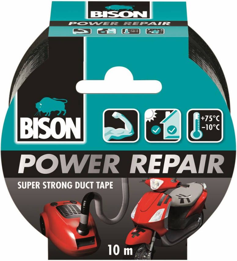 Bison Power Repair Tape Zwart Rol 10M 6311861
