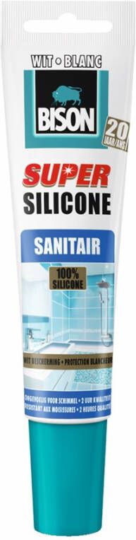 Bison Super Silicone Sanitair Wit Tub 150Ml*6 Nlfr 6300994