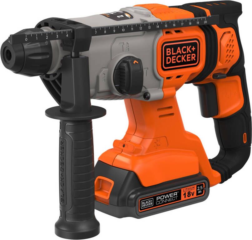 Black+Decker BCD900E2K 18V 2x2.5Ah 1.2J SDS+ Boorhamer | 2x 18V 2.5Ah accu&apos;s + 1A Lader | In koffer BCD900E2K-QW