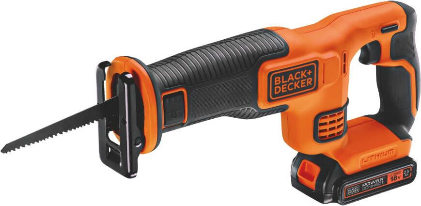 Black+Decker BDCR18E1 18V 2.5Ah Reciprozaag | 1x 18V 2.5Ah Lithium-ion accu + 1A Lader | 1x 15cm zaagblad BDCR18E1-QW